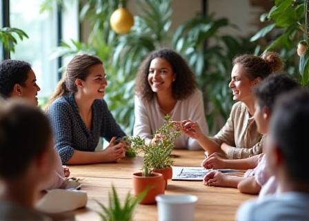 Collaborative workplace environment with diverse team