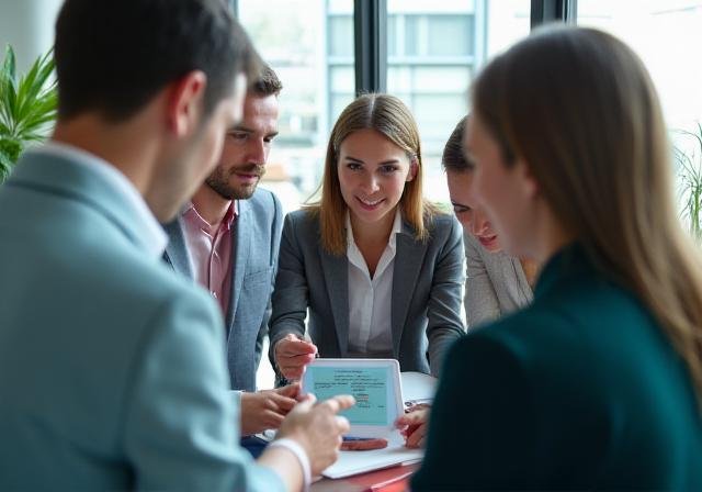 Team of consultants collaborating in a modern Delhi office